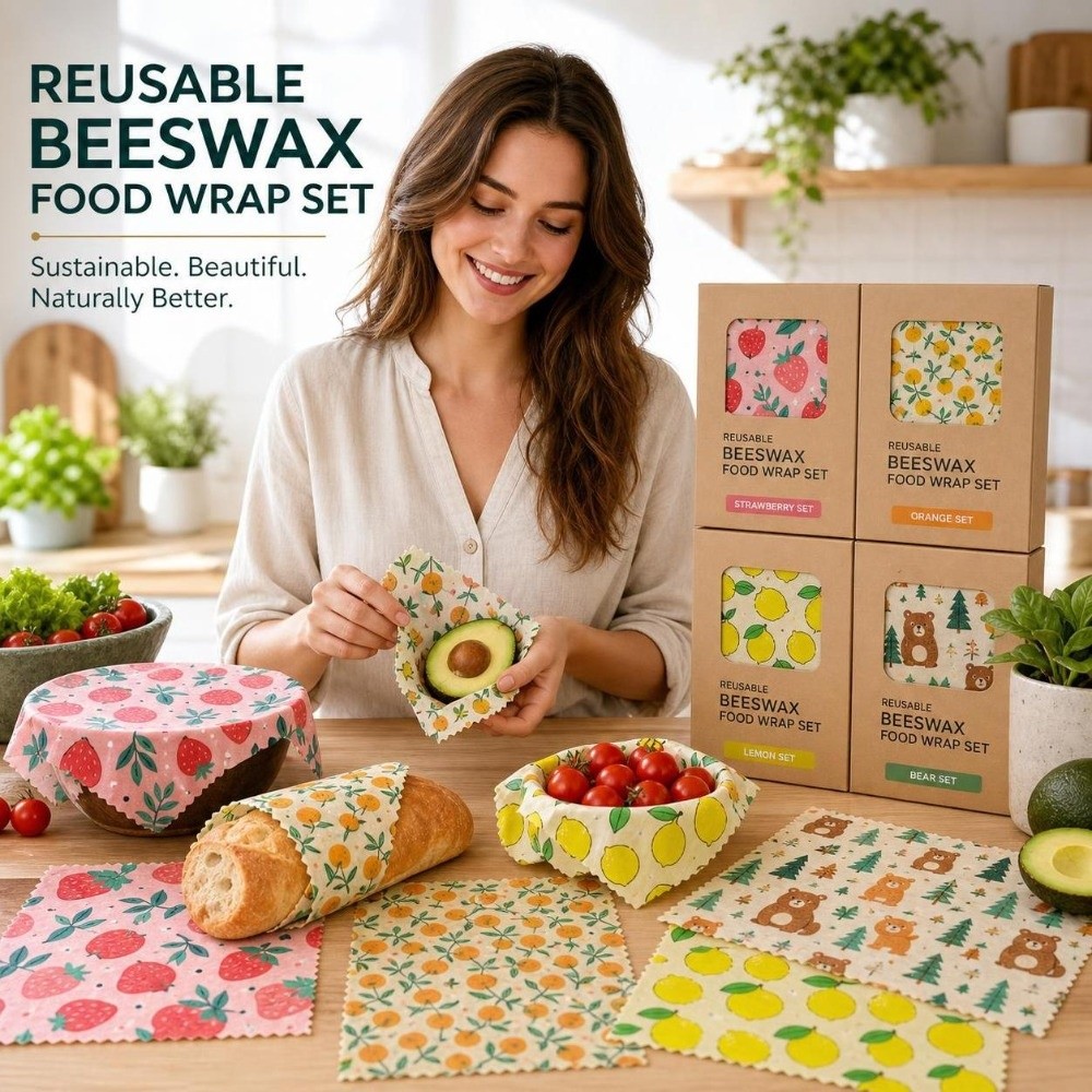 9 pezzi di pellicola alimentar - Beeswax Food Cover recensione e prezzo