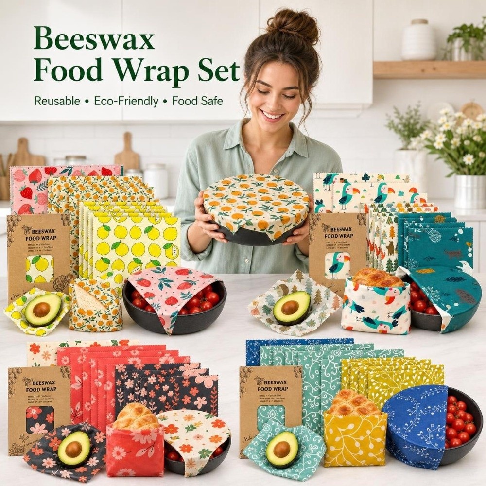 9 pezzi di pellicola alimentar - Beeswax Food Cover recensione e prezzo