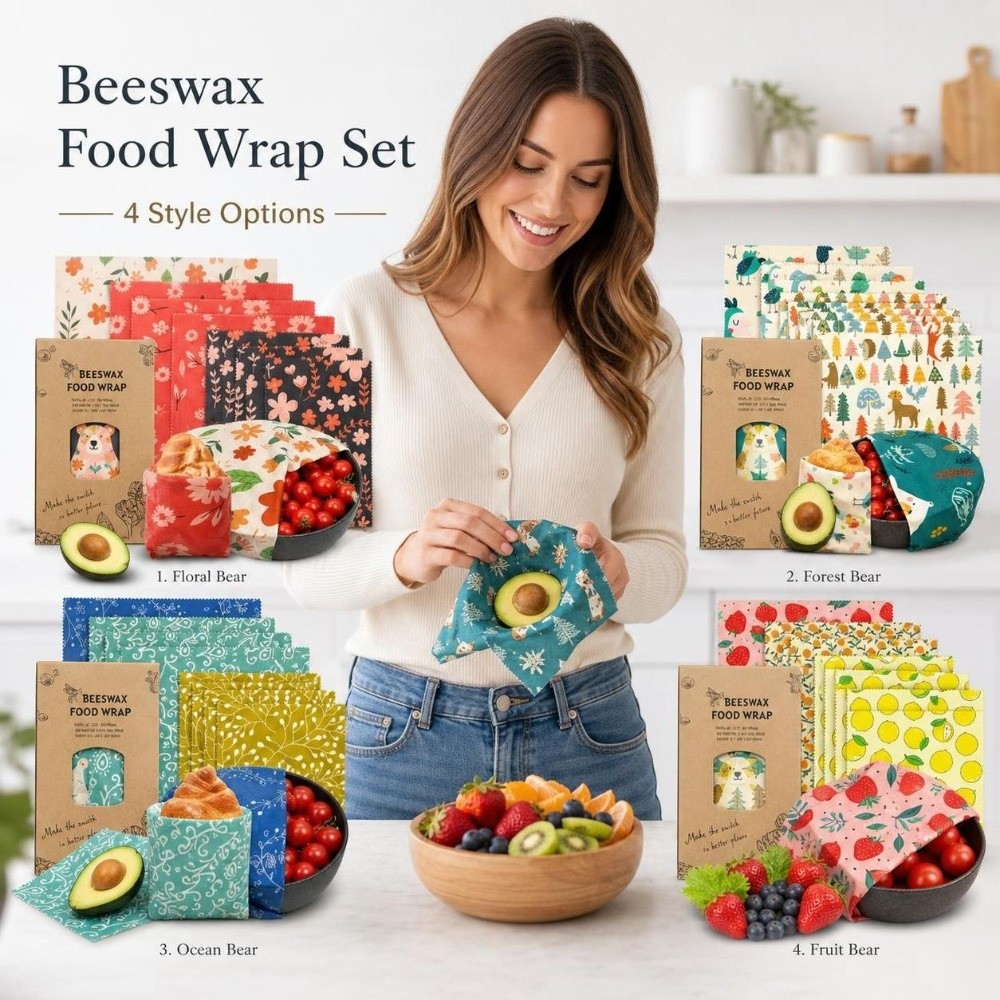 9 pezzi di pellicola alimentar - Beeswax Food Cover recensione e prezzo